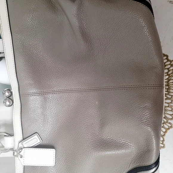 Coach Gray and Cream Satchel